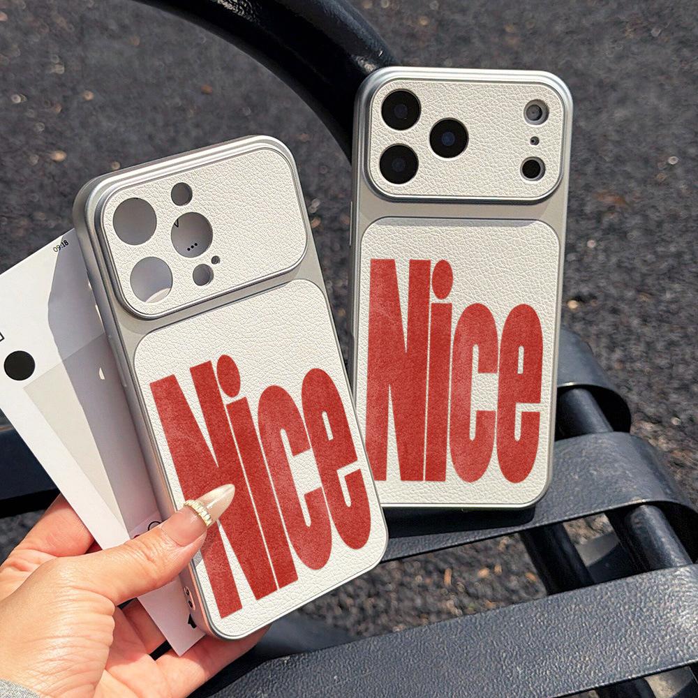 Applicable to iPhone17promax mobile phone case, anti-drop Corning case, Apple 16 men's and women's 15 red letters Nice