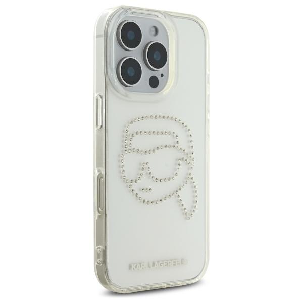 Karl Lagerfeld Klhcp16Xhkhdcelt Iphone   16 Pro Max 6.9 Przezroczysty/Transparent Hardcase Iml Rhinestones Karl Head