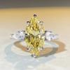 Nine Beauty High Carbon Diamond 7 Carat Zircon Marquise Ring for Women In S925 Sterling Silver