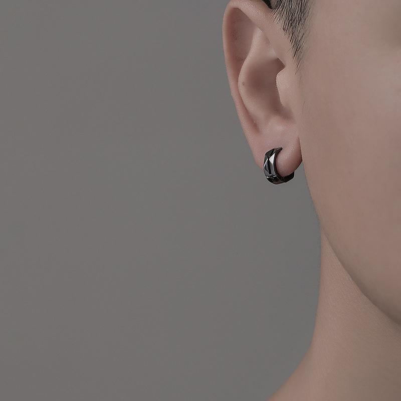 Simple Geometric Hoop Earrings For Men Hip Hop Trend Jewelry Gifts