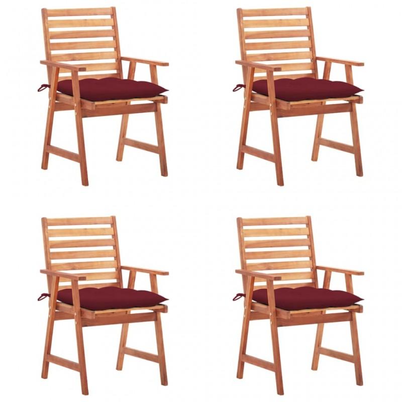 Day and Night - Day and Night Garden Dining Chairs and Cushions 4 Units Solid Acacia Wood