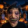 Realistic Latex Grimace with Messy Hair Scary Halloween Masque, Creepy Full Face Masque Vampire for Costume, Cosplay Party, Haunted House Party