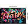 Graffiti Happy Birthday Banner Birthday Party Splatter Graffiti Birthday Decoration Backdrop Photo Booth Photography Background Background Decor for