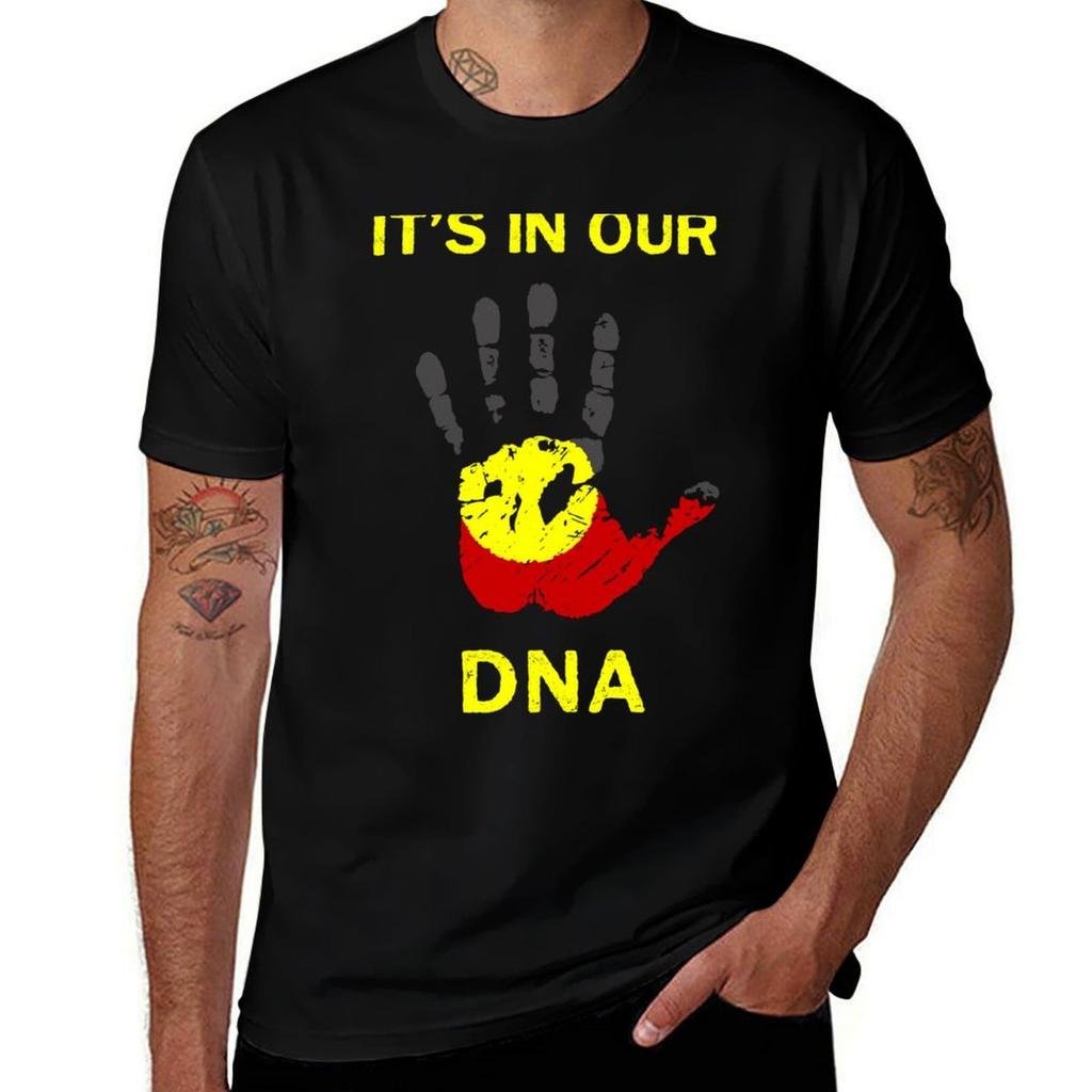 Aboriginal  Its In Our DNA TShirt Black Cotton Tshirt Plain for Man Package Cotton T Shirt Man TShirt