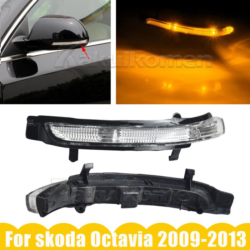 Rearview Mirror Repeater Dynamic Blinker For Skoda Octavia MK2 A5 SuperB B6 3T LED Turn Signal Light 2009 2010 2011 2012