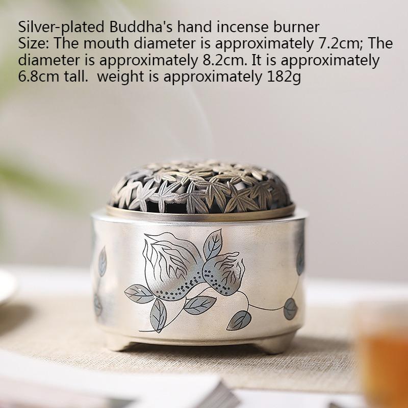 

Silver-plated Ceramic Incense Burner/Temple Worship Sacrificial Supplies Tea room study Indoor Tabletop Decoration Ornaments