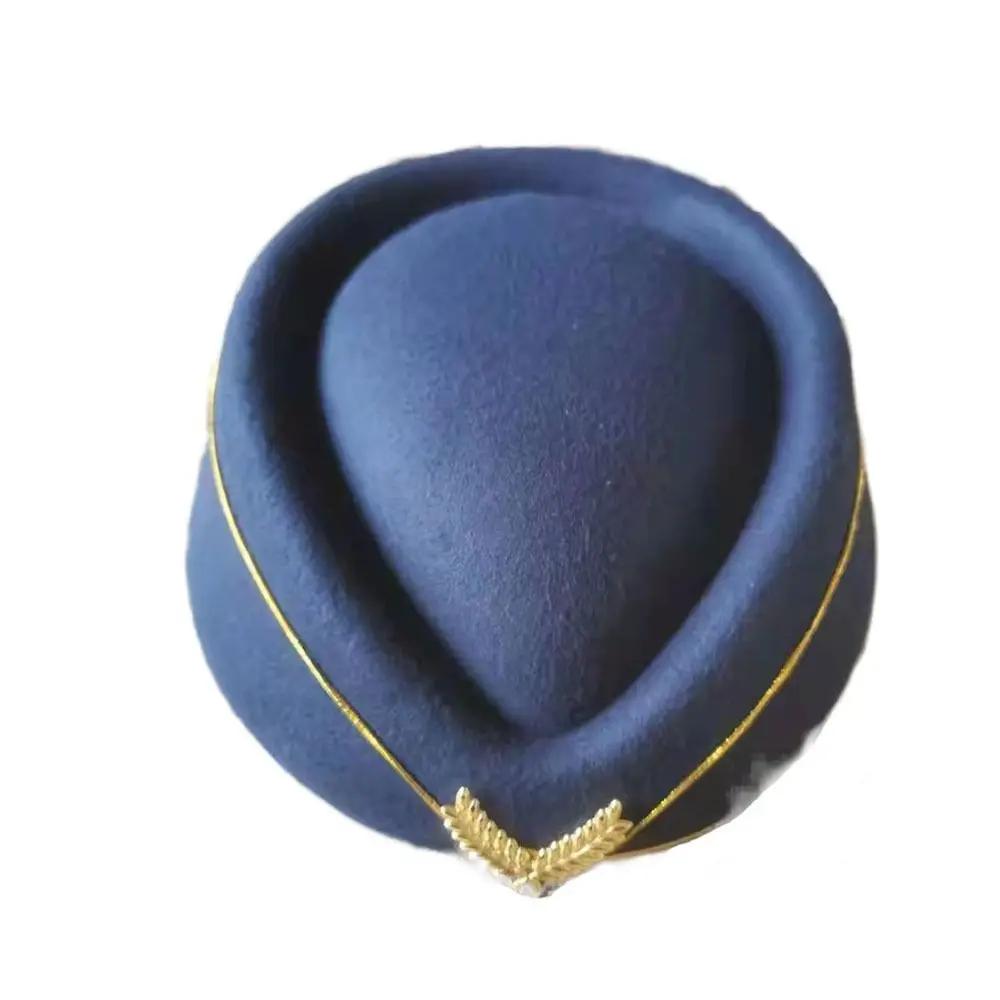 High-quality Work Cap Women Lady Stewardess Hat Beret Hat Air Hostesses Hat Party Hats