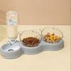1SET cat bowl dog bowl cat food basin anti-knock automatic water dispenser feeder non-wet mouth pet bowl