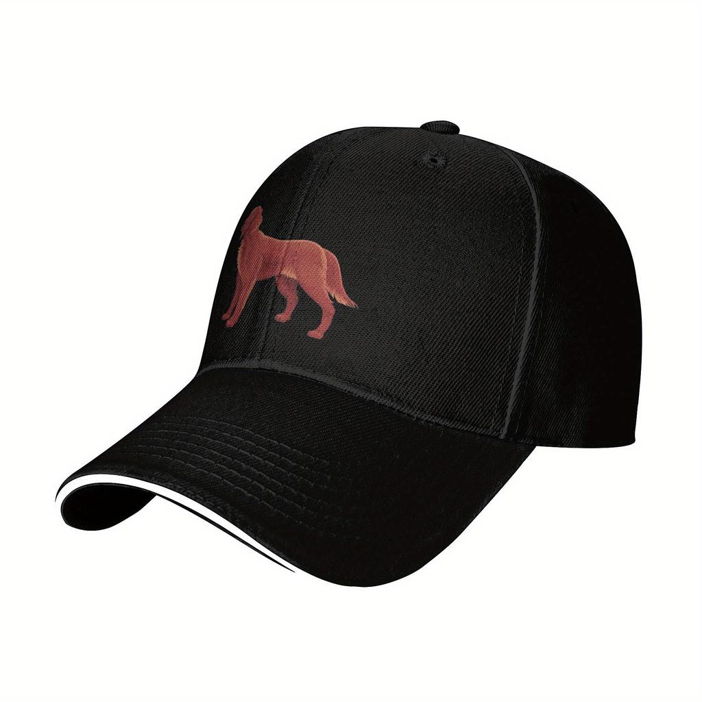 1 Irish Setter Baseballkappe Verstellbarer Snap Leichter Polyester Handwaschbar Schwarz mit oranger Hunde-Silhouette