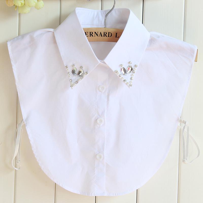 Women s Korean Style Rhinestone Beaded False Collar for Autumn/Winter