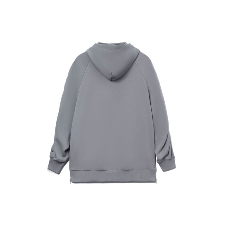 Li Ning CF Wu Xing Series Color Block Pleated Loose Pullover Hoodie Unisex Hoodies Gray AWDRG05-1