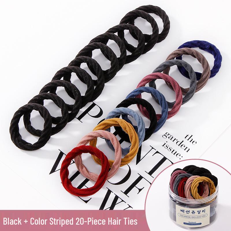 Korean Thickened Seamless Hair Ties: High Elasticity Hair Ropes & Rubber Bands for Women