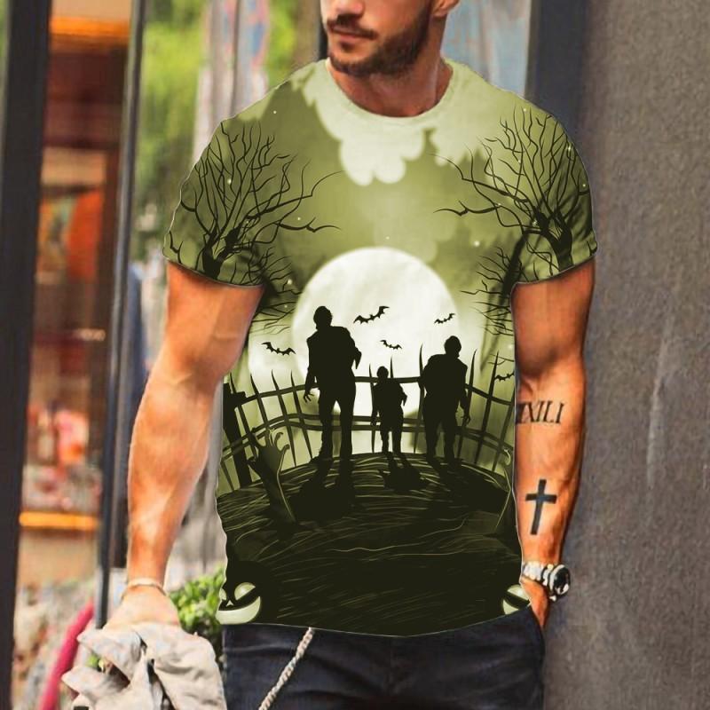 2026 Summer New Men's Digital Printing Trend Crew Neck Short Sleeve T-Shirt Loose T-Shirt Men's Clothing