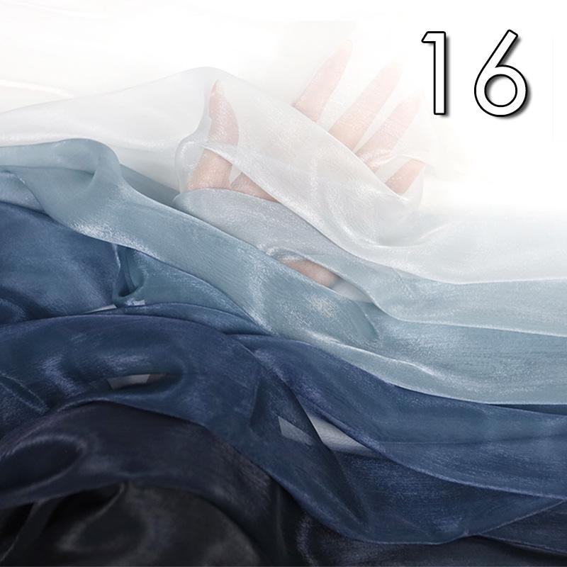 1/2/5 Meter 30D Rainbow Gradient Color Chiffon Fabric Organza Tulle Fabric For Diy Ancient Style Hanfu Silky Dress Stage Garment