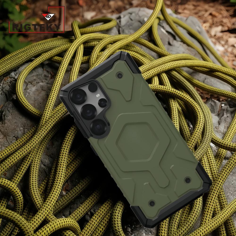 Luxury Heavy Shockproof Armor Phone Case for Samsung Galaxy S26 Ultra S25 S24 S23 Plus Magnetic for MagSafe Rugged Back Cover
