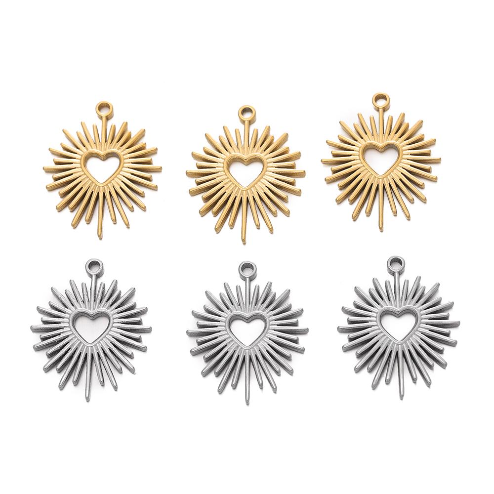 1pcs Stainless Steel Small Thorn Heart Charms Pendants for DIY Bracelet Necklaces Jewelry Making Accessories