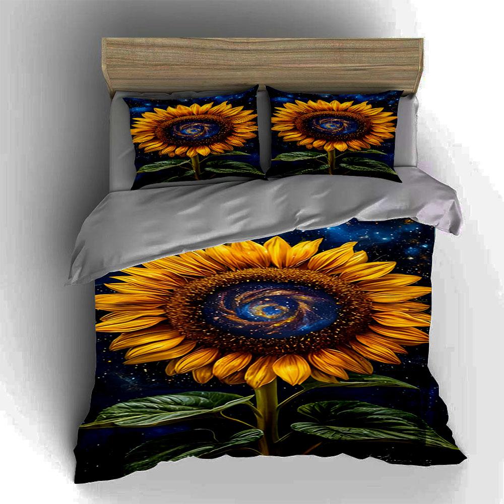 Sunflower Galaxy Design. Bedding Duvet Cover Sets Duvet Covers Pillowcases Gifts (1 * Duvet Cover 2 * Pillowcases, Without Duvet Insert)