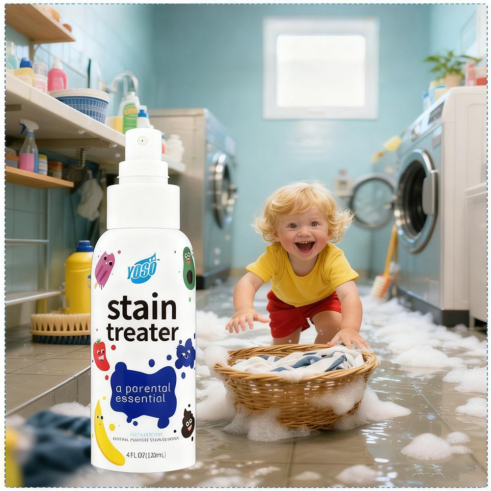 Spray Trattamento Macchie 4oz Smacchiatore - Essenziali per Neonato e Bambino - Senza Lavaggio a Secco Cibo, Grasso, Caffè Via da Bucato, Biancheria Intima