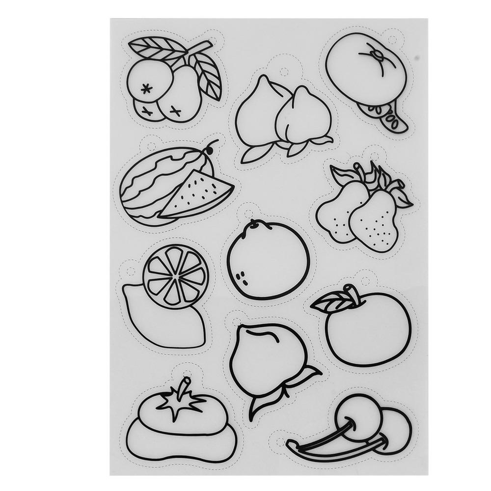 8 Stück BOPS Schrumpfkunstpapier Frucht-Gemüse-Muster Schrumpfplastikbögen Schlüsselanhänger Dekorationen