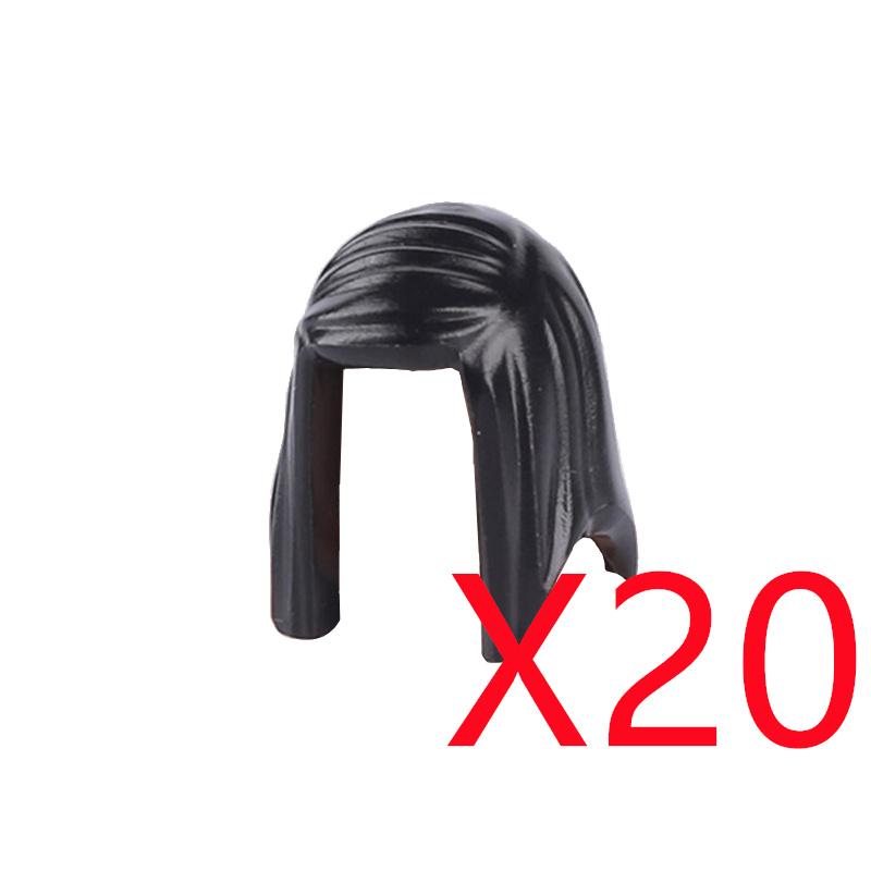 MOC City Building Blocks Figure Body Parts Creative Accessories Long Hair Brown Black Gold Mini Brick Compatible Toy Gift K030