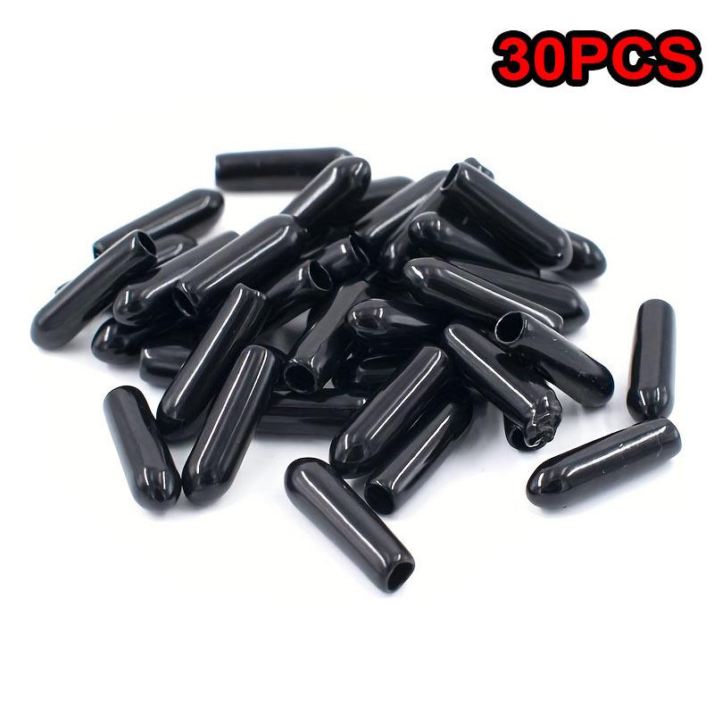 30pcs Contemporary Plastic Pegboard Hooks Protector with Wall Mount, Easy Install, Round Rubber End Caps Rack Cover 17mm Long - Black