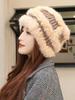Rabbit Fur Knitted Bucket Hat Women's Autumn and Winter Ear Protection Warm Windproof Wool Hat Winter Hat