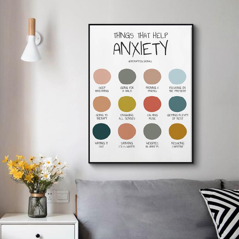 Angst Aquarell Psychologe Geschenk Psychologische Selbsthilfe Wandkunst Leinwand Malerei Poster und Drucke Bilder Klinik Dekor