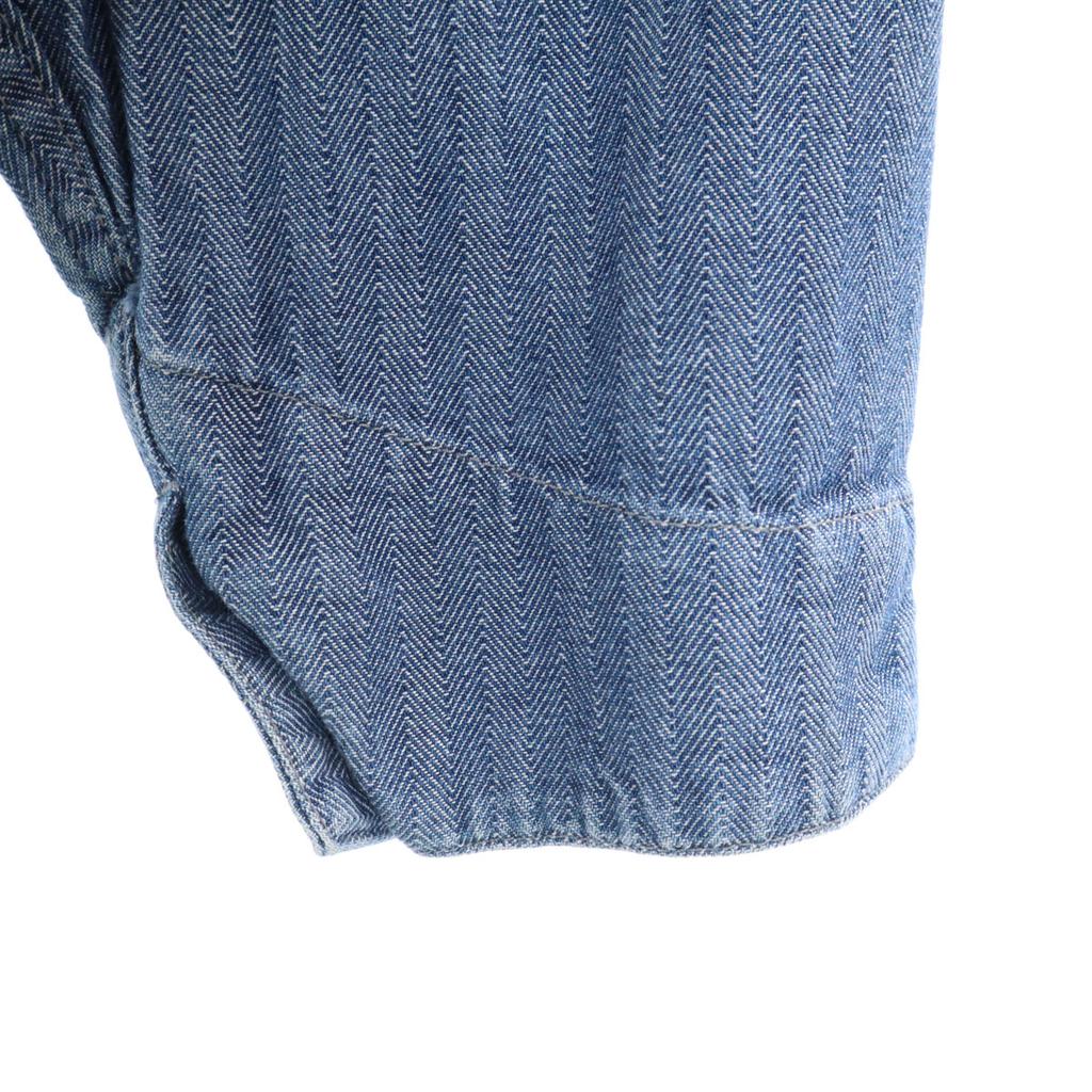 Dickies 90s Old Herringbone Long Sleeve Work All-in-One Jumpsuit L Navy Men's Used