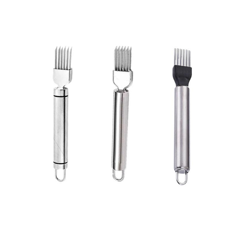 430 Stainless Steel Multifunctional Onion and Vegetable Slicer, Six-Blade Kitchen Tool for Ham, Scallions, and Celery