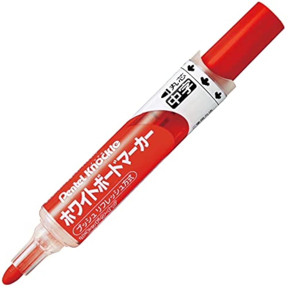 Pentel Whiteboard Marker Knock Round Core Medium Red EMWLM-B