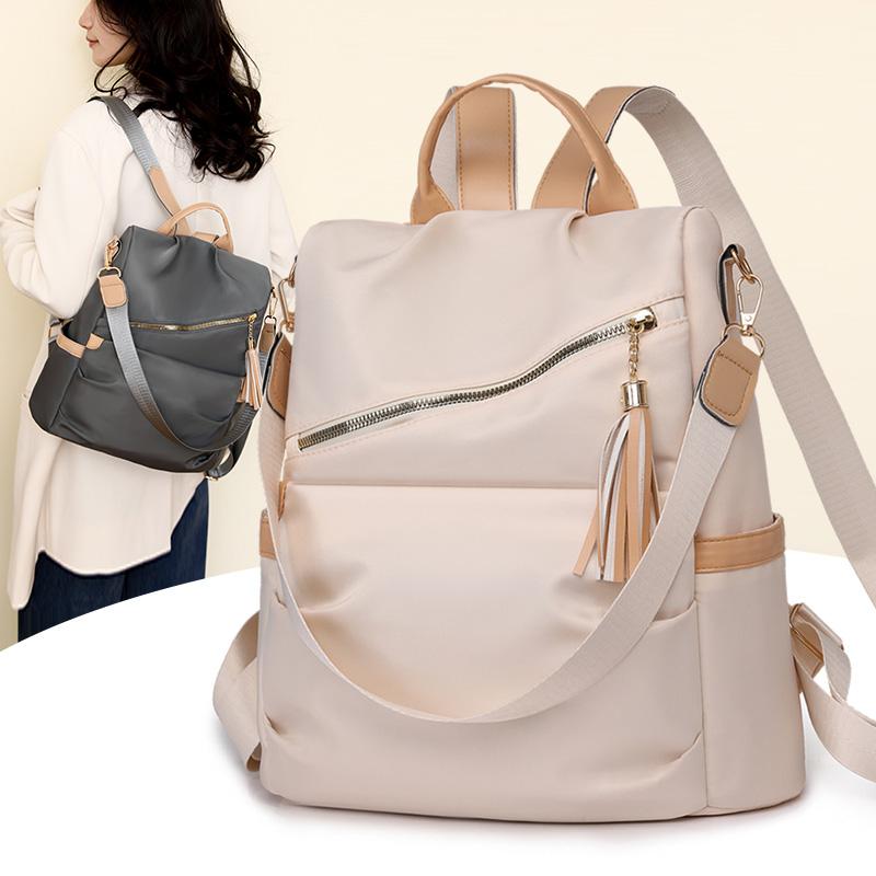 Color Collision Design Shoulders/Handheld Lightweight Nylon with Adjustable Straps for Daily Use Unisex Fashion Backpack