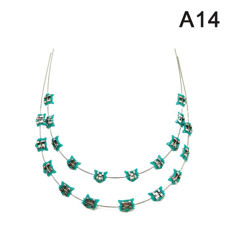 2Pcs Cartoon Cat Dental Metal Braces Archwire Without Hooks Metal Bracket And Ligature Ties Colorful Temporary Tooth Decoration