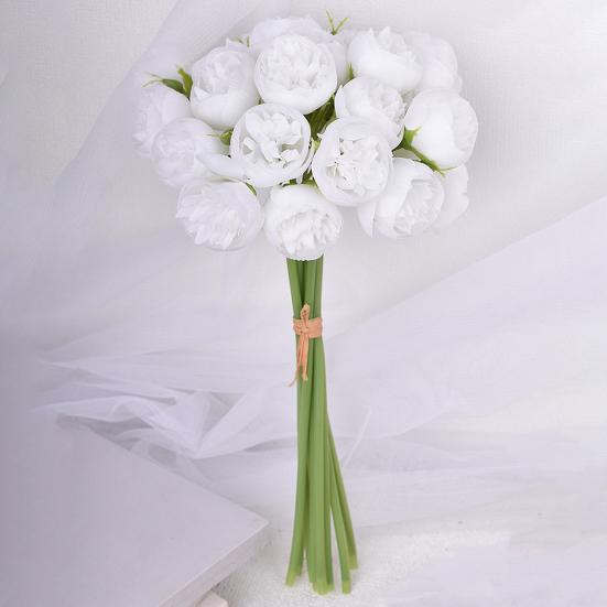 Simulated Peony Flowers Bouquet Real Touch No Withering 27 Heads Artificial Flowers DIY Arrangements