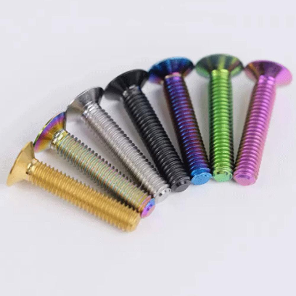 Multiple Color M4 p0.7mm x 8 10 12 14 16 18 20 -45mm GR5 Titanium Alloy Countersunk Screw Bolt  T20 Torx Flat Head For Motocycle