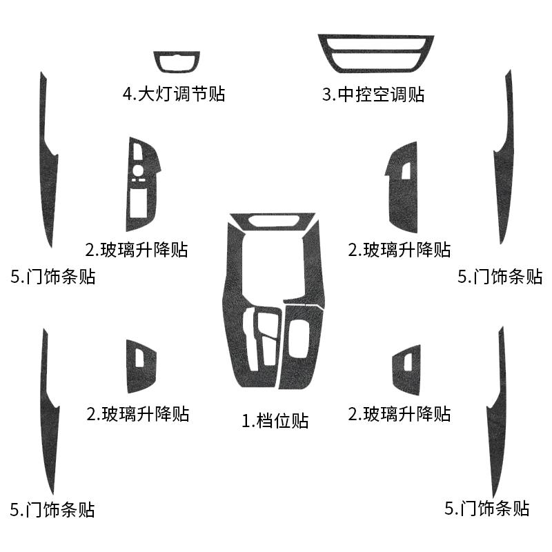 For BMW X3 2018-2021 Suede Car Interior Decoration Central Control Gear Sticker Window Lift Film Accessories Scratch-resistant
