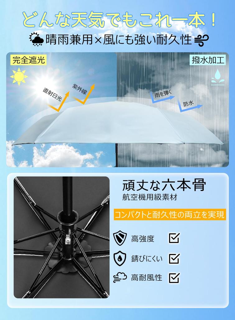 Folds up neatly in 3 folding UV light automatic opening and suitable for both sunny and rainy provides sun UV and is portable for men and women