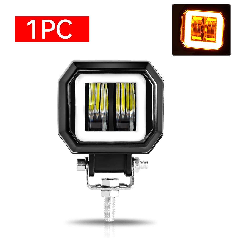 3inch Beam Headlight LED Work Light Bar Spot Driving LED Work Lamp Fog Pods Halo Offroad 4WD Car Boat Truck SUV Pickup ATV