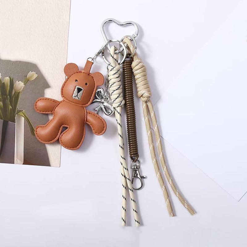 

Yogodlns Faux Leather Bear Mini Backpack Hanging Handbag Pendant Bag Pendant Bags Accessories one size