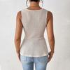 Summer new women's clothing royal sister commuting T-shirt V-neck sleeveless waist and thin temperament top