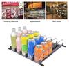 Self-Pushing Drink Organizer Dispenser Adjustable Width Can Shelf Pusher  Water