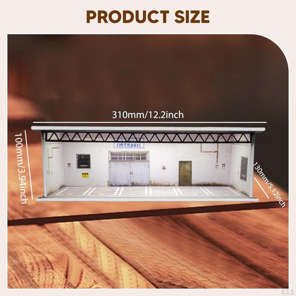 1/64 Model Car Display Case Garage Diorama Ornament Micro Landscape Decor Miniature Scenario