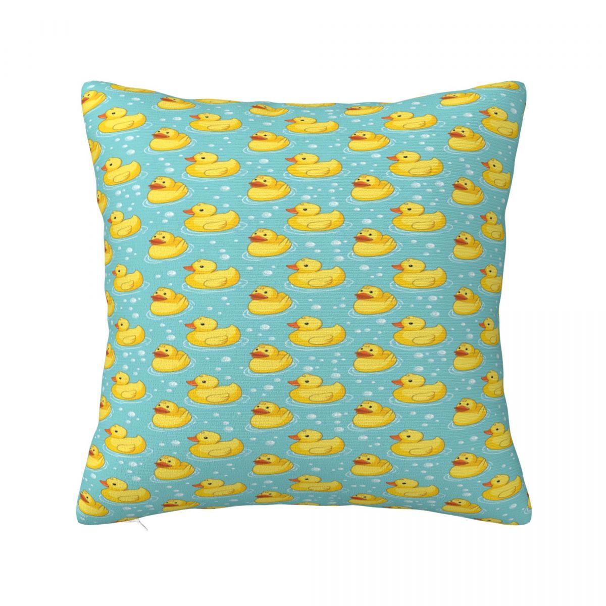 Pillow Cover Yellow Classic Rubber Duck Graphic Cushion Cover Vintage Pillow Case For Office Car Home Decorative Pillowcases 30cmx30cm