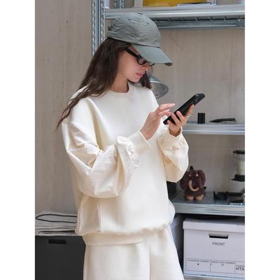 Louvre Autumn Japanese Sports-Style Spliced Sweater – Soft, Skin-Friendly, Comfortable Casual Top for Women