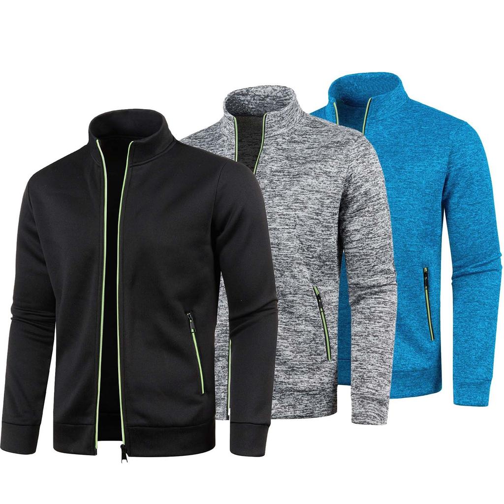 A Zimní Pánský Svetr Pletený na Zip s Dlouhým Rukávem Tenký Sametový Top Bunda Třídílný Oblek