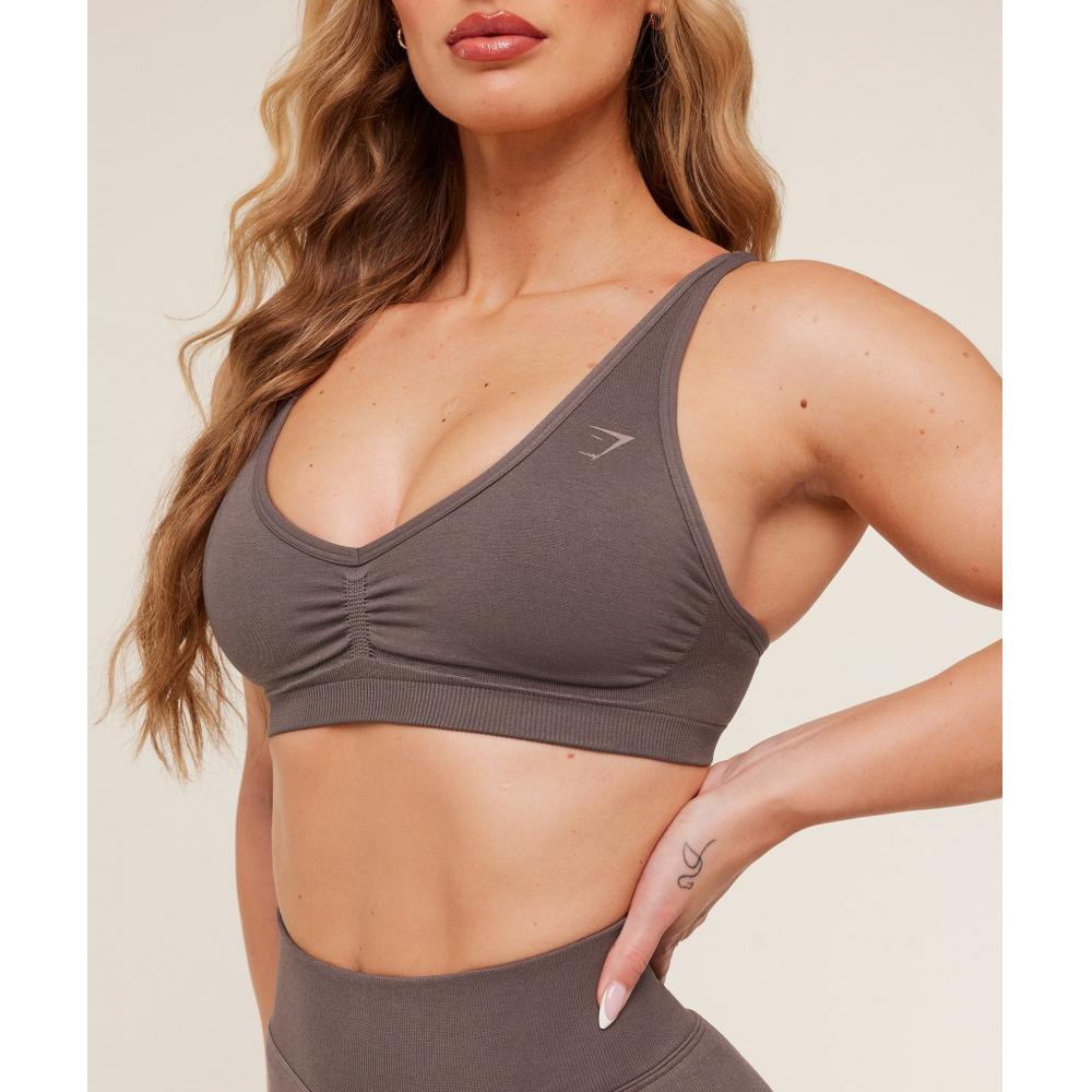 Gymshark Lift Seamless Sports Bra Cool Brown B5c9a Nbzg