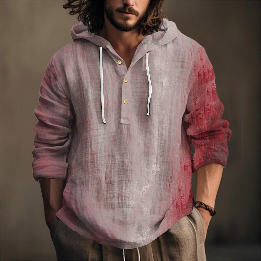 Halloween Printed Men's Shirt, Hooded Long-sleeved Hooded Spring And Summer Casual Daily Wear