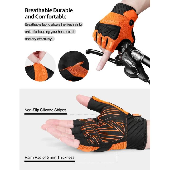 INBIKE Summer MTB Cycling Gloves Gel Padded Half Finger Bicycle Gloves for Men Breathable Outdoor Sport Bike Gloves Accessories