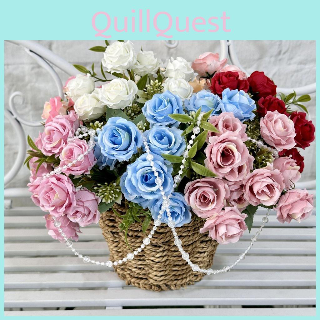 Rose Flower Artificial Wedding Hotel Restaurant Room Decoration Desktop Ornament