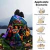 Colorful Family Celebration Flannel Blanket Super Soft Warm Cozy Blanket For Sofa Bed Office Travel Allseason Home Decor Gift