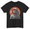 Retro Astronaut Cat T-shirt - Minimalist Japanese Feline Unisex Graphic Tee